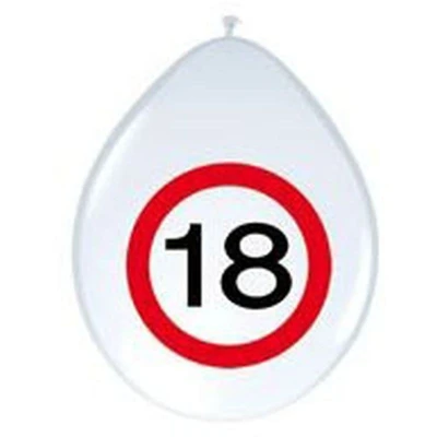 Image de Ballon 18 ans Signe de la route 8 pièces