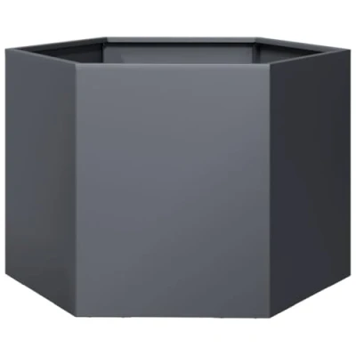Afbeelding van vidaXL Plantenbak zeshoek 69x60x45 cm staal antracietkleurig
