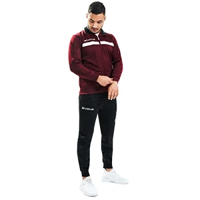 Afbeelding van Givova Trainingspak met Full Zip One Unisex, Granaatappel / zwart