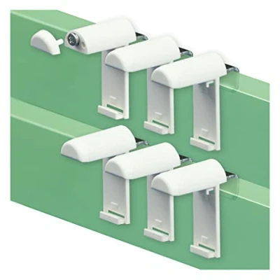 Afbeelding van KLEMMFLEX Set van 6 korte klemdragers met metalen beugel voor Klemmfix rolgordijn, dubbel zonder boren, klemmen en lijmen, ophangaccessoires, bevestiging aan het raam