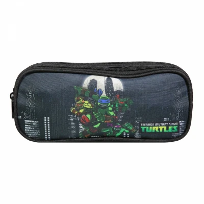 Afbeelding van Ninja Turtles 2 vaks pennenetui zwart 23x7x10