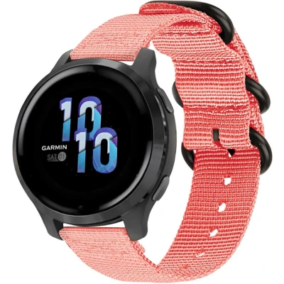 Afbeelding van iMoshion Nylon 22 mm bandje Geschikt voor Garmin Venu 2 / Fenix 7 Pro 7s 6 Vivoactive 4 Polar Grit X Vantage M2 V2 Roze