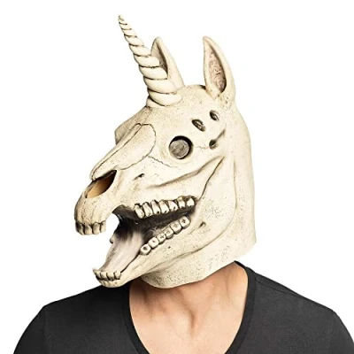 Afbeelding van Boland 97584 eenhoorn hoofdmasker latex horror masker doodshoofd accessoires Halloween carnaval themafeest