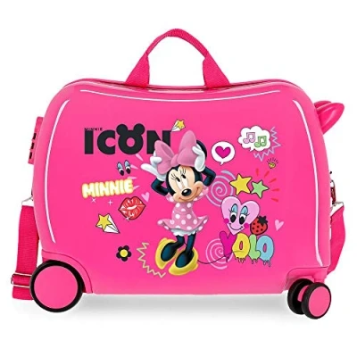 Afbeelding van Disney Rolling Suitcase 4 Wheels Enjoy Minnie Mouse Icon Roze