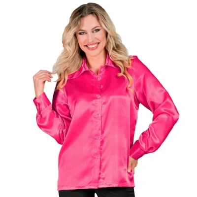 Afbeelding van Widmann 100% NL &amp; Oranje Kostuum Jaren 70 Blouse Satijn Vrouw Small Carnavalskleding Verkleedkleding