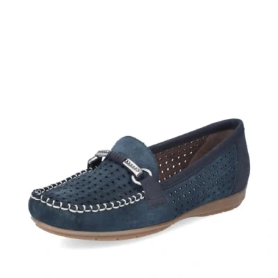 Afbeelding van Rieker Mocassins, Dames, Maat: 40, Blau Nubukleer