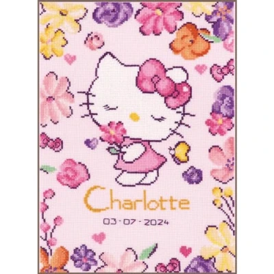 Afbeelding van Vervaco Telpakket kit Hello Kitty Delicate Flowers PN 0205096