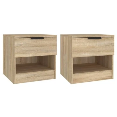 Image de vidaXL Tables de chevet 2 pcs Chêne Sonoma Bois d&#039;ingénierie