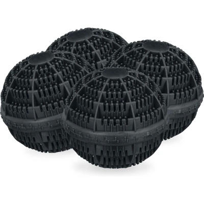 Afbeelding van Relaxdays wasbol wasmachine set van 4 wassen zonder wasmiddel ecologische wasbal