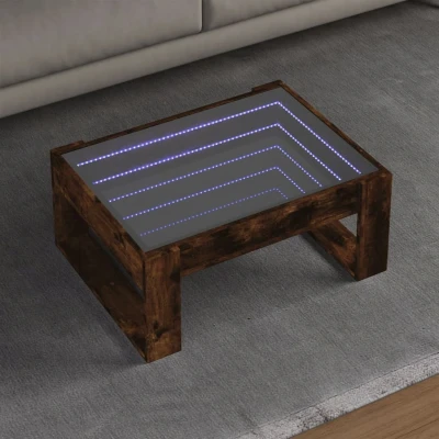 Afbeelding van vidaXL Salontafel met Infinity LED 70x53x30 cm gerookt eikenkleurig