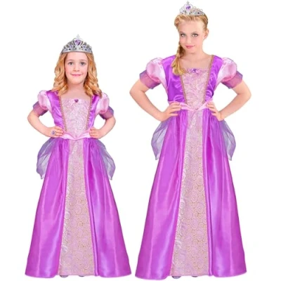 Afbeelding van Widmann Koning Prins &amp; Adel Kostuum Prachtige Paarse Prinses Penelope Meisje Paars Maat 128 Carnavalskleding Verkleedkleding