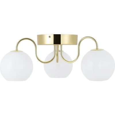 Afbeelding van Nordlux Franca plafondlamp 3x E14 opaal glas/messing