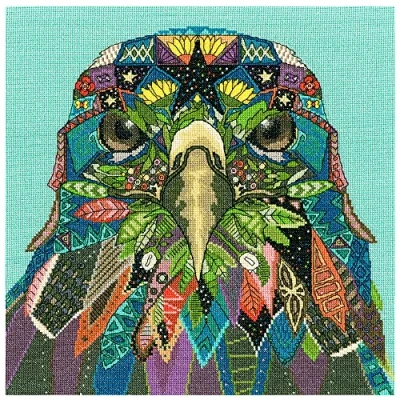 Afbeelding van Jewelled Eagle Aida borduurpakket Bothy Treads