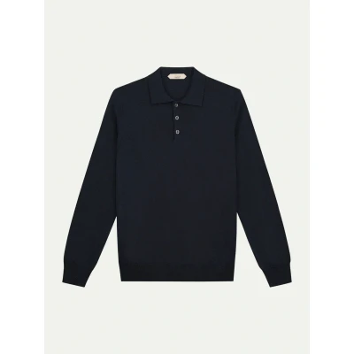 Image de Aurélien Pull Polo Cashwool Doux Comme du Cachemire Homme Navy/Marine Bleu XL Style Méditerranéen Italien Fait à la Main et Luxe Exclusif Chandails