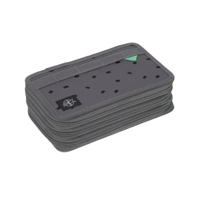 Afbeelding van LÄSSIG pennenetui gevuld 20 delig School Triple Pencil Case Unique, spekles antraciet, Eén maat,