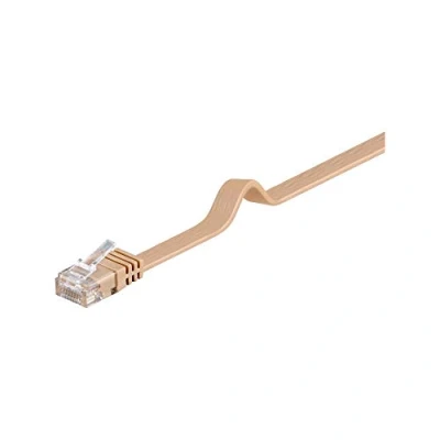 Afbeelding van Goobay 95880 CAT 6 platte kabel, U/UTP, lichtbruin, 1 m