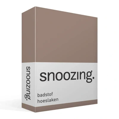 Afbeelding van Snoozing Badstof Hoeslaken Tweepersoons 120/130/140x200 cm Taupe