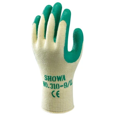 Afbeelding van Handschoen Showa 310 grip latex M groen/geel