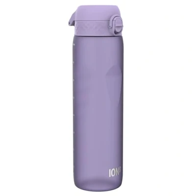 Afbeelding van Ion8 Drinkfles 1 l, 1000 ml, lekvrij, gemakkelijk te openen, veilige vergrendeling, draaggreep, vaatwasmachinebestendig, BPA vrij, ideaal voor sport en sportschool, lichtpaars