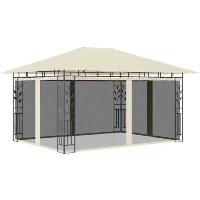 Afbeelding van Prieel met klamboe 180 g/m² 4x3x2,73 m crème