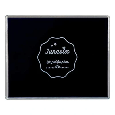 Afbeelding van Wasbare stempelkussen, groot, voor knutselwerk, scrapbooking, vingertekening kinderen, stempelkussen rubberstempels, knutselkaarten, schilderen, babyvoetafdrukken (zwart)