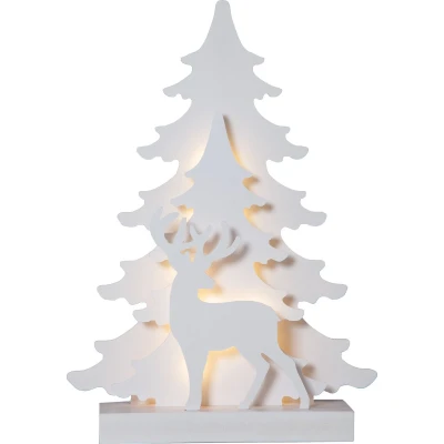 Afbeelding van Star Trading Grandy LED Kerstverlichting rendieren / sparren wit H 41 cm