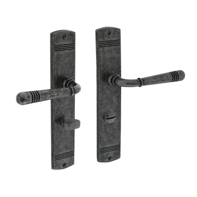 Afbeelding van Intersteel Deurkruk Emily op schild WC63/8 mm oud grijs