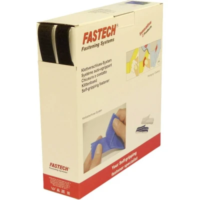 Afbeelding van FASTECH® B25 SKL999925 Klittenband Om vast te plakken Hotmelt Haak en lusdeel (l x b) 25000 mm 25 Zwart m