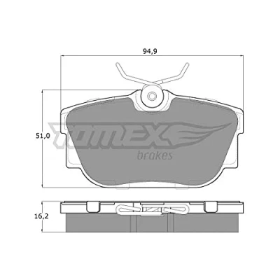 Afbeelding van TOMEX brakes TX 13 90 Remblokkenset Achteras VOLKSWAGEN: TRANSPORTER 4, 4 Bus