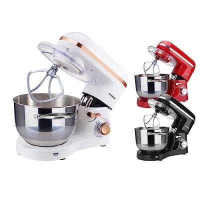 Afbeelding van AREBOS Keukenmachine 1500W Keukenrobot 6L Keukenmixer Foodprocessor Roestvrij Stalen Mengkom 6 Snelheden Wit