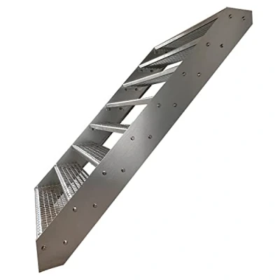 Afbeelding van Kaminbau Mierzwa Hoogwaardige verzinkte stalen trap, 8 roostertreden (breedte 60 cm) (hoogte 152 cm), weerbestendig, voor de tuin
