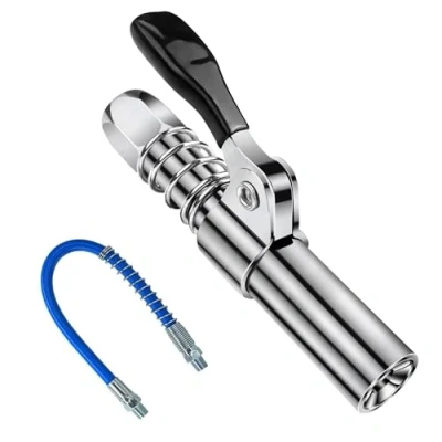 Afbeelding van Ceisazira Handmatige vetpomp, koppeling voor vetpistool alle soorten, smeropzetstuk, originele G koppeling, spuitpistool, opzetstuk smeermachine met slang van 30 cm