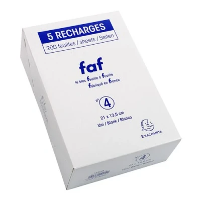 Image de Bloc Exacompta 5 Recharges Uni n 4 21x13,5cm