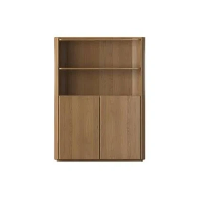 Afbeelding van Goossens Opbergkast Lucy, 2 Deuren Open Vakken Hout Blank