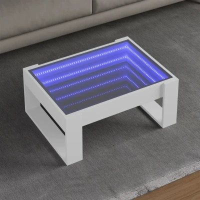 Afbeelding van vidaXL Salontafel met Infinity LED 70x53x30 cm wit