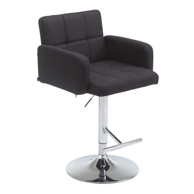 Afbeelding van Barkruk Mosjoen Stof Chrome frame Zwart