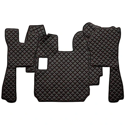 Afbeelding van F CORE Vloermat voor vrachtwagens, compatibel met SCANIA R 01.05 12.10, handmatig, zwart/rood