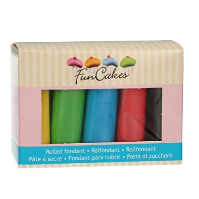 Afbeelding van FunCakes Rolled Fondant Multipack essentiële kleuren 5 x 100 g suikerpasta