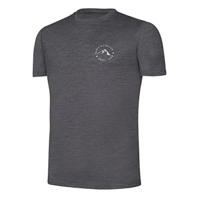 Afbeelding van Black Crevice Merino Wol T shirt voor heren Premium 70% merinowol en 30% polyester Temperatuurregulerend Mulesing vrij shirt, Antraciet