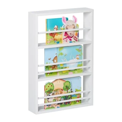 Afbeelding van Relaxdays boekenrek kind wolk 3 planken 80 x 42,5 14 cm wandrek kinderkamer