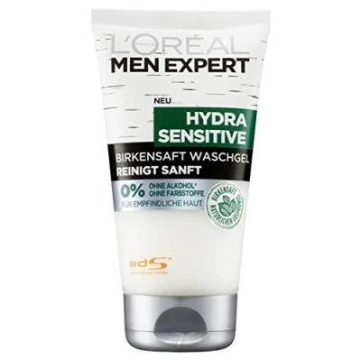 Afbeelding van L&#039;Oréal Men Expert Hydra Sensitive Wash met Birch Sap, Cleans and Men&#039;s Skin, Moisturizes zonder alcohol (2 x 150 ml)
