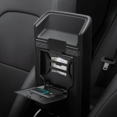 Afbeelding van Spigen Tesla Model 3 Highland 2024 Verborgen Opbergdoos voor Armsteun Middenconsole, One Touch Accessoires Carbon Edition