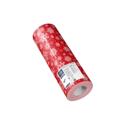 Afbeelding van PAW Chemin de Table Airlaid (40 cm x 24 m) I Noël, Hiver, Neige, Flocons Neige Décoration pour Veille Jour Hiver Effet Tissu Snowflakes Red