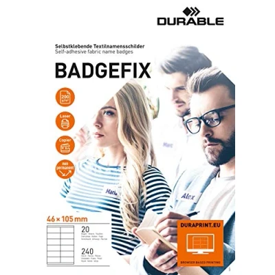 Afbeelding van Naambadge etiket Durable 8363 46x105mm zelfklevend wit