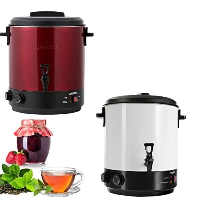 Afbeelding van AREBOS Inmaakketel 28 L 1800 W Timer en Thermostaat Rood / Zwart