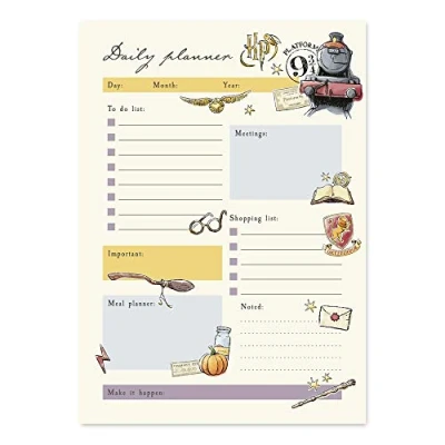 Afbeelding van Grupo Erik Bloc Notes A5 Harry Potter, Planning Journalier Daily Planner, To Do List, Papeterie de Bureau, Planificateur, Blocs Mémo, Fournitures Scolaires