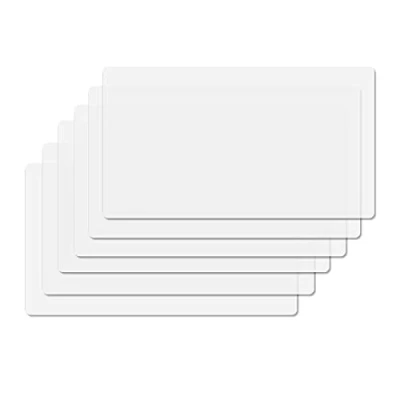 Afbeelding van SWAWIS Set van 6 placemats, afwasbaar, transparant, melkwit, kunststof, antislip, hittebestendig, waterdicht, voor eettafel