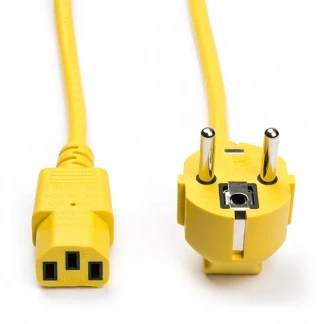 Afbeelding van ACT AK5142 230V Stroomkabel CEE7/7 Male (Haaks)/C13 Geel 1,8 meter