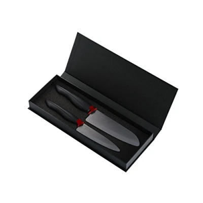 Afbeelding van Kyocera ZK 2PC BK SHIN geschenkdoos (grote Santoku en kantoormes) keramiek, zwart/zwart handvat