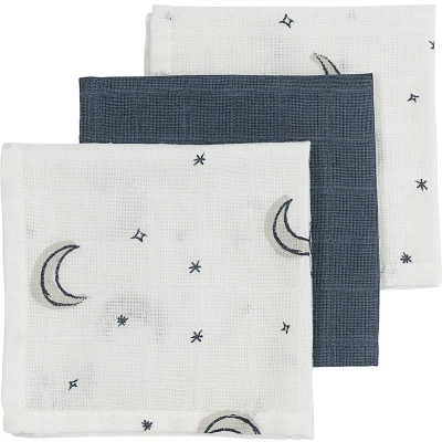 Afbeelding van Meyco Monddoekjes Moon Indigo 3 pack